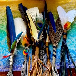 Handmade smudge fans